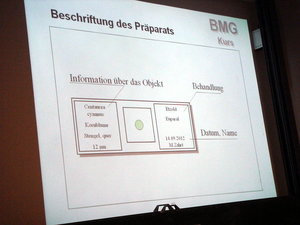 Beschriftung eines Präparats